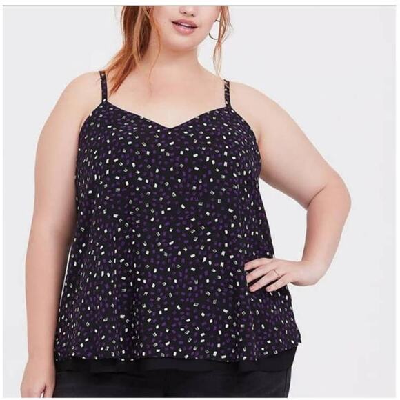 Torrid Sophie Swing Confetti Chiffon Tank Top Size 00/Medium - Picture 1 of 6